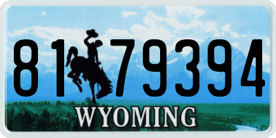 WY license plate 8179394