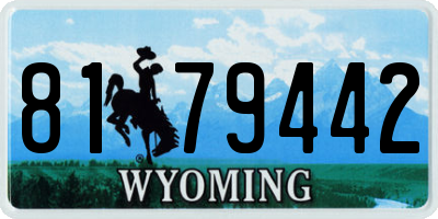 WY license plate 8179442