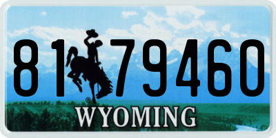 WY license plate 8179460