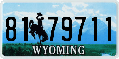 WY license plate 8179711