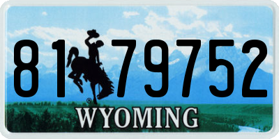 WY license plate 8179752