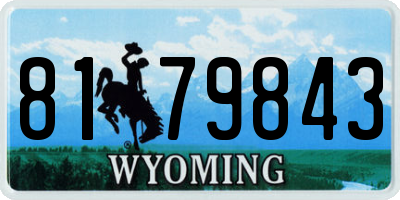 WY license plate 8179843
