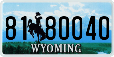 WY license plate 8180040