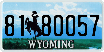 WY license plate 8180057