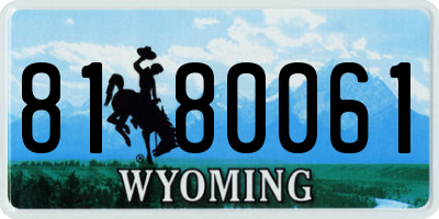 WY license plate 8180061