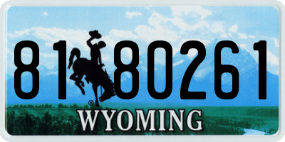 WY license plate 8180261