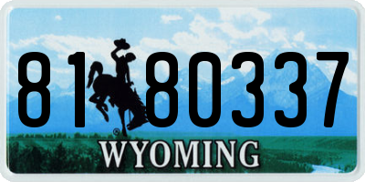 WY license plate 8180337