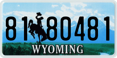 WY license plate 8180481