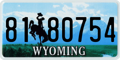 WY license plate 8180754