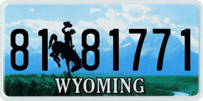 WY license plate 8181771
