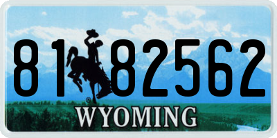 WY license plate 8182562