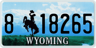 WY license plate 818265