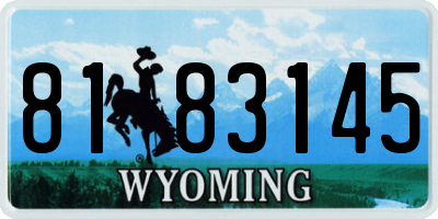 WY license plate 8183145