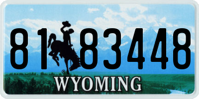 WY license plate 8183448