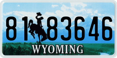 WY license plate 8183646
