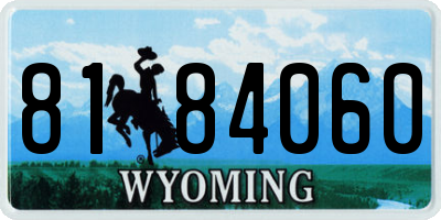 WY license plate 8184060