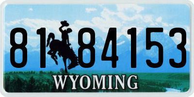 WY license plate 8184153