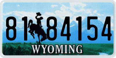 WY license plate 8184154