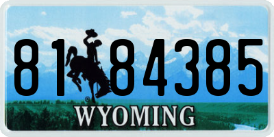 WY license plate 8184385