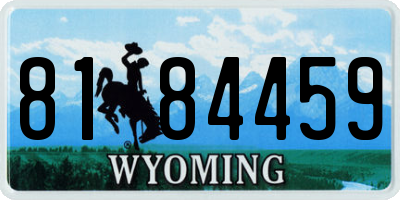 WY license plate 8184459