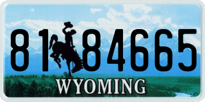 WY license plate 8184665
