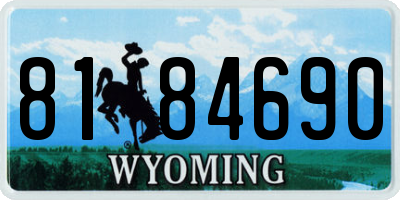 WY license plate 8184690
