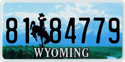 WY license plate 8184779