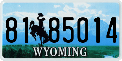 WY license plate 8185014