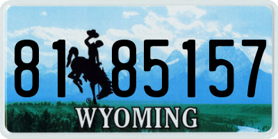 WY license plate 8185157