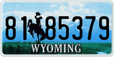 WY license plate 8185379