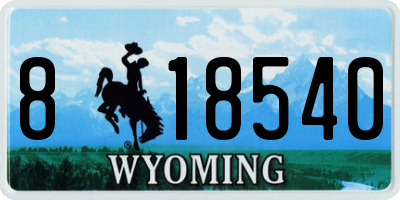 WY license plate 818540