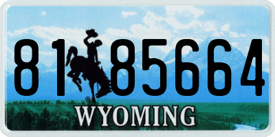 WY license plate 8185664