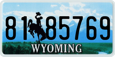 WY license plate 8185769