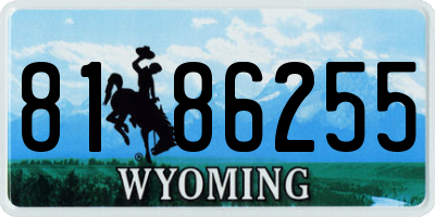 WY license plate 8186255