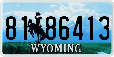 WY license plate 8186413