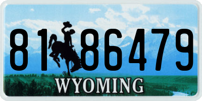 WY license plate 8186479