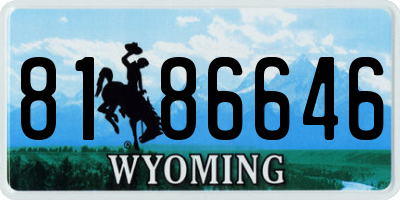 WY license plate 8186646