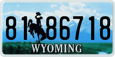 WY license plate 8186718