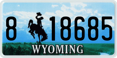 WY license plate 818685