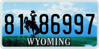 WY license plate 8186997