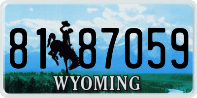 WY license plate 8187059
