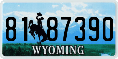 WY license plate 8187390