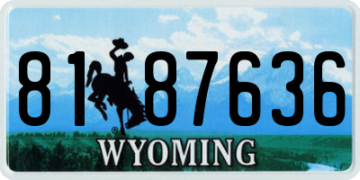WY license plate 8187636