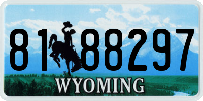 WY license plate 8188297