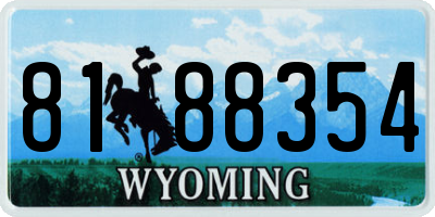 WY license plate 8188354