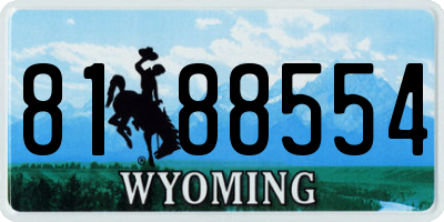 WY license plate 8188554