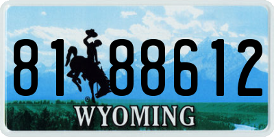WY license plate 8188612