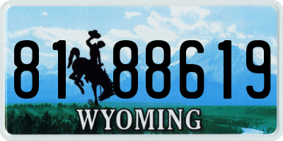 WY license plate 8188619