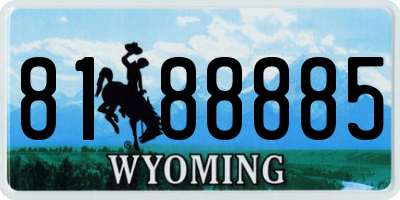 WY license plate 8188885