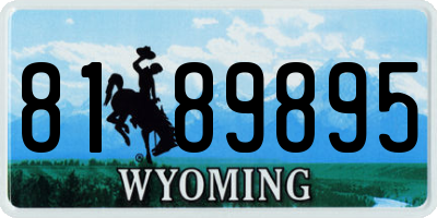WY license plate 8189895